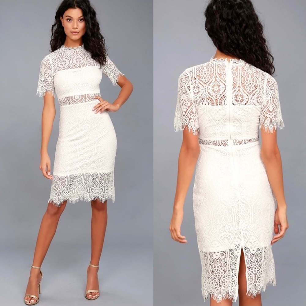 Lulu’s Remarkable White Lace Dress